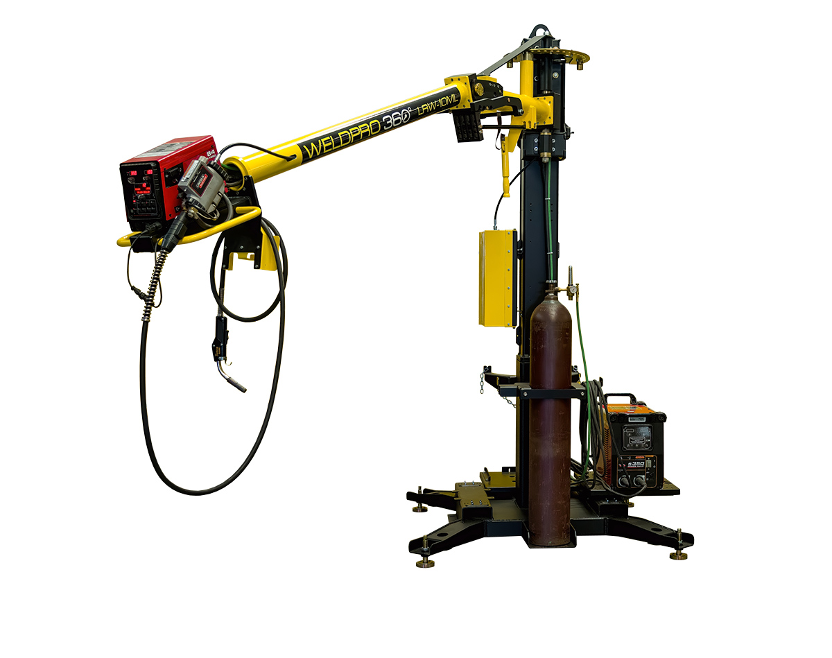 WeldPro 360LRW-10ML Mig Weld Arm - Shown with optional Mobile Base